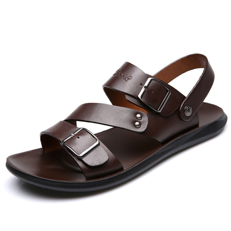 📢📢50 % RABATT !! ⏰Herren-Strandsandalien aus Leder – Rutschfest & atmungsaktiv – Perfekt für Strand, Alltag oder heiße Tage – echter Lederkomfort ☀️✨