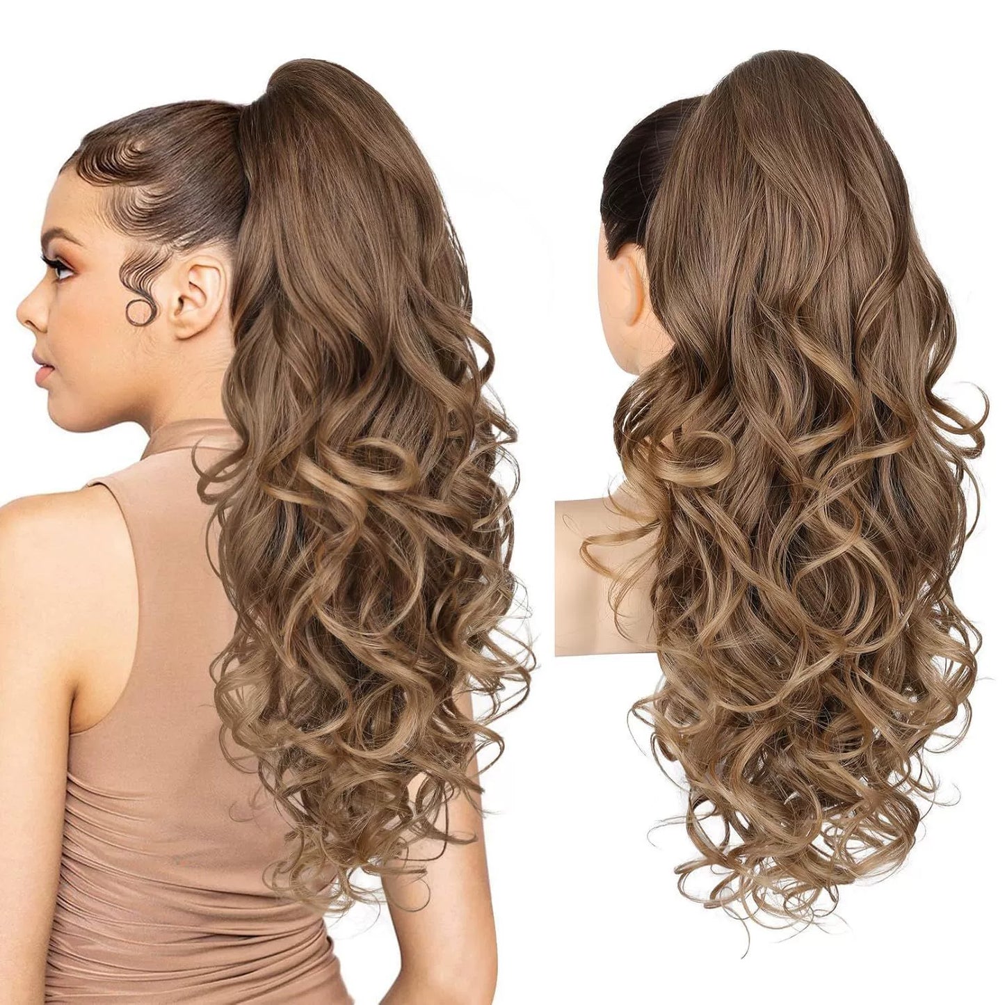 💜Zeitlich begrenzte Aktion 40 % Rabatt💜Clip-on-Haarverlängerung für welligen Pferdeschwanz