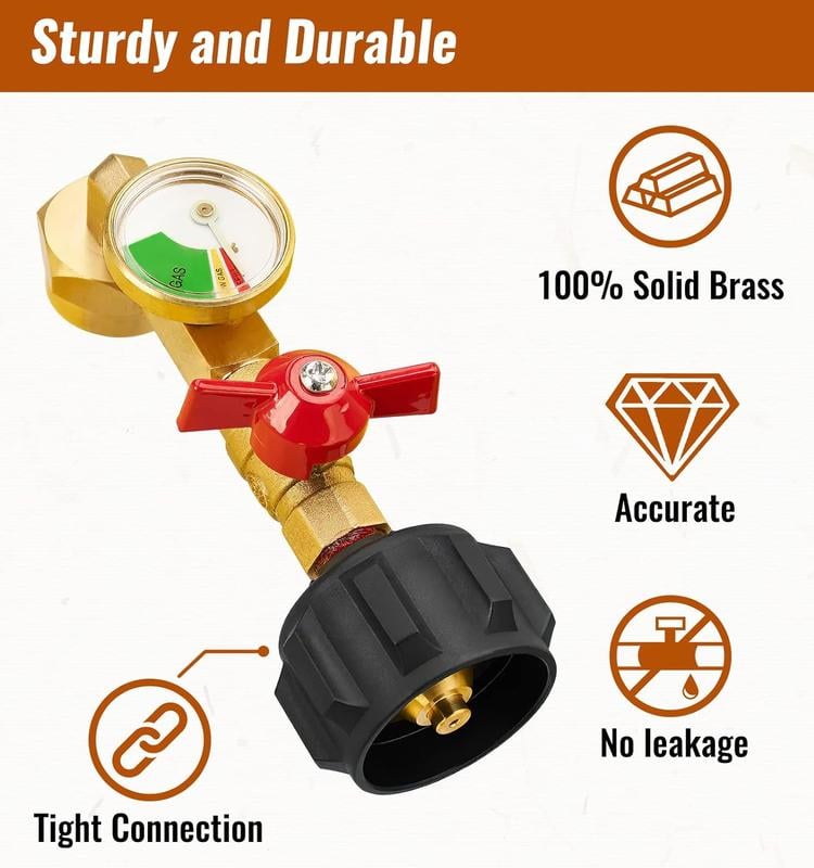 Adaptateur d'angle de recharge propan avec jauge de carburant