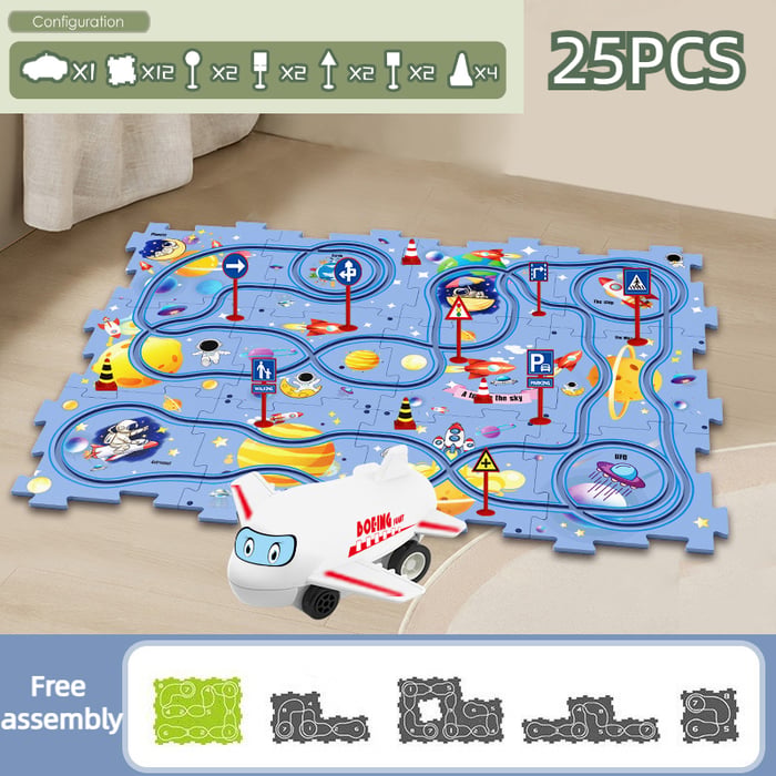 🔥Solange der Vorrat reicht 40 % Rabatt!🧩Kinder Lernspielzeug Puzzle-Autobahn-Spielset🧩