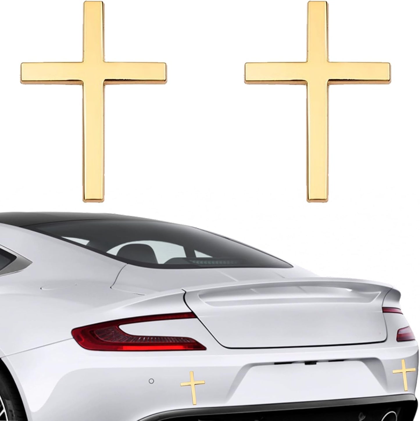 🚗✝️ Metallischer 3D-Kreuz-Aufkleber zur Selbstklebung für Kratzer am Auto