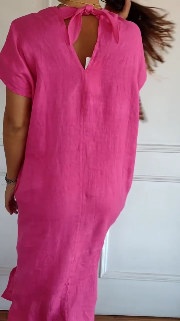 💃Summer Hot Sale 49% off💕Casual, relaxed linen dress with pocket