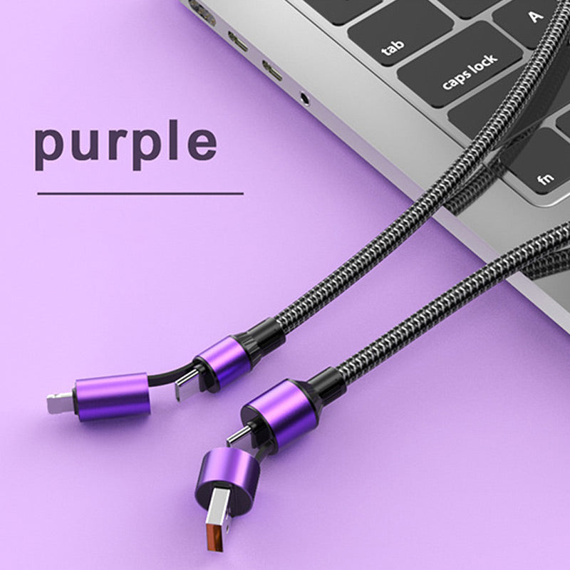 100W snel opladen 4-in-1 kabeltype C tot bliksem