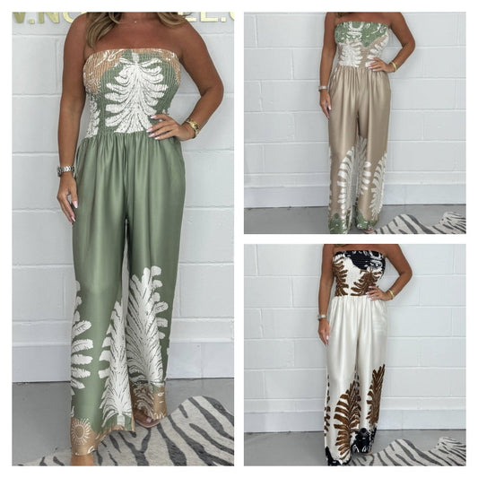 💕 HOT SALE 50% KORTING🌷Sexy zomerse losse jumpsuit met print en strapless voor dames
