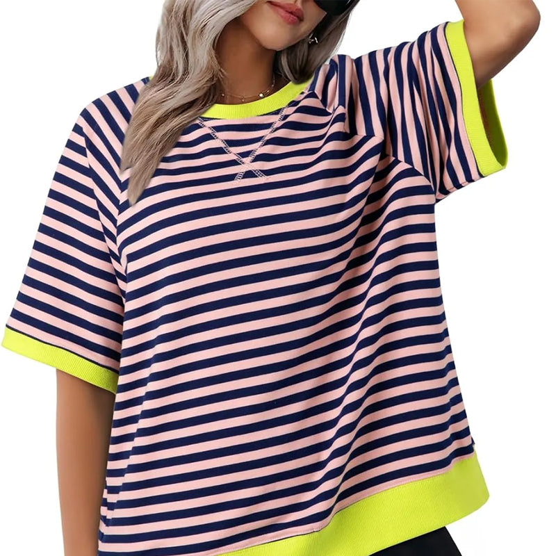 Gestreepte t-shirts van oversized voor vrouwen