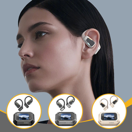 Auriculares en el oído de Bluetooth con pantalla táctil a todo color