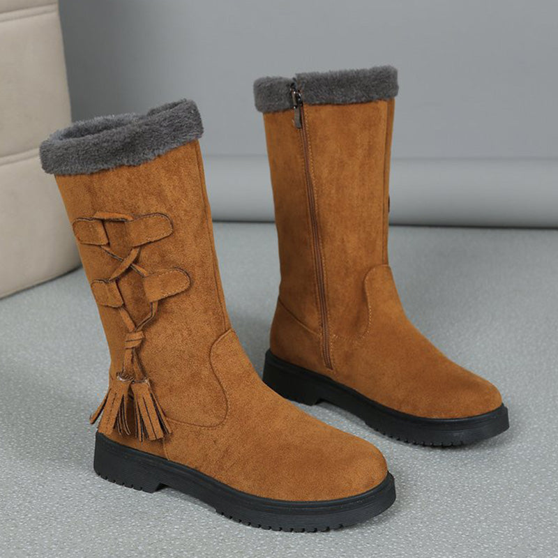 Winterschlussverkauf 🛍️✨ Warme Damenstiefel mit seitlichem Reißverschluss