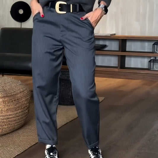 🔥Nuovo bestseller🔥Pantaloni blazer dritti casual a vita alta da donna