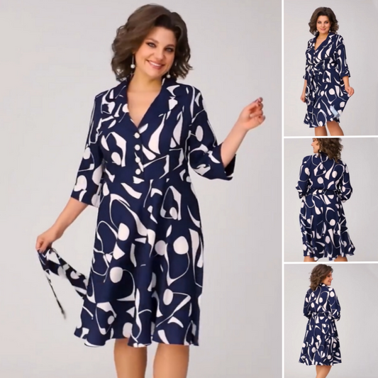 Vestido elegante, versátil y glamoroso con rever y presión