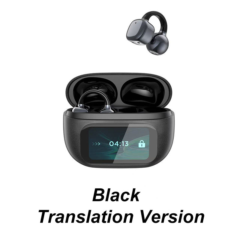 Auriculares con clip de oreja y pantalla de color inteligente para traducciones inteligentes