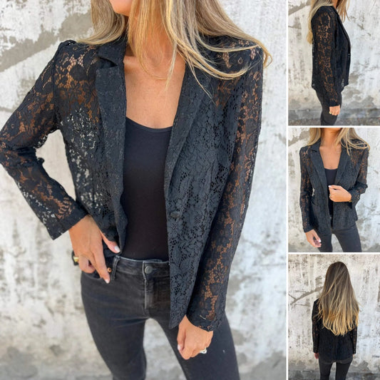 All-Over Spitze Mesh Blazer🔥🔥Elegant, ohne Ihre Persönlichkeit zu verlieren