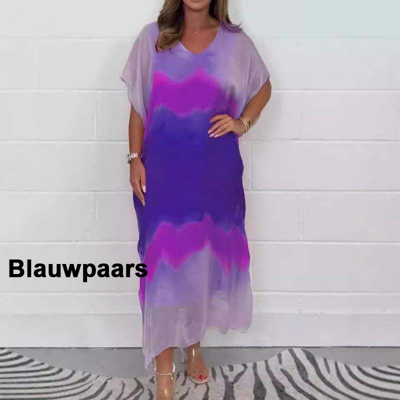 ✨ Bekväm, avslappnad chiffongklänning med dip-dye-mönster för kvinnor