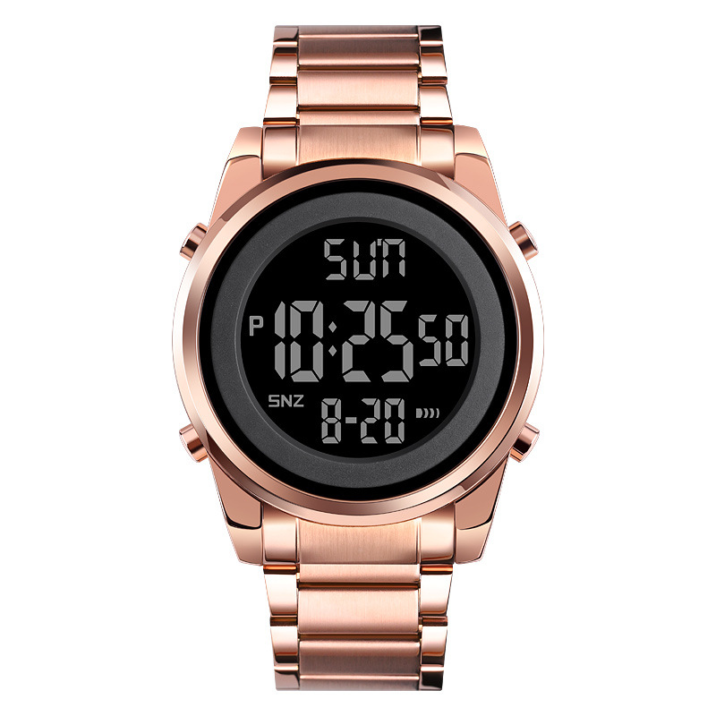 Multifunktionale digitale Business-Uhr mit Metallarmband