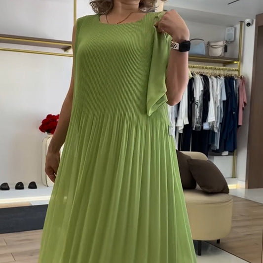 💃🏻Modisches ärmelloses Plisseekleid aus Chiffon für Damen