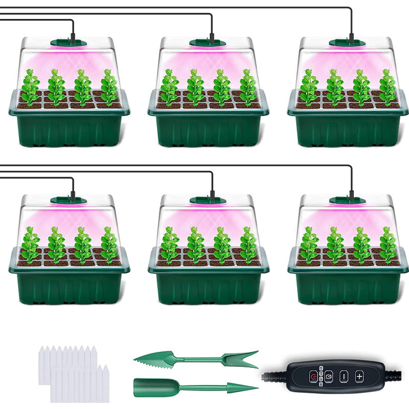 💎50 % RABATT! 💎 Anzuchtschalen mit Pflanzenlampe – Feuchtigkeitsregulierung, transparentes Vollspektrumlicht 🌱💡