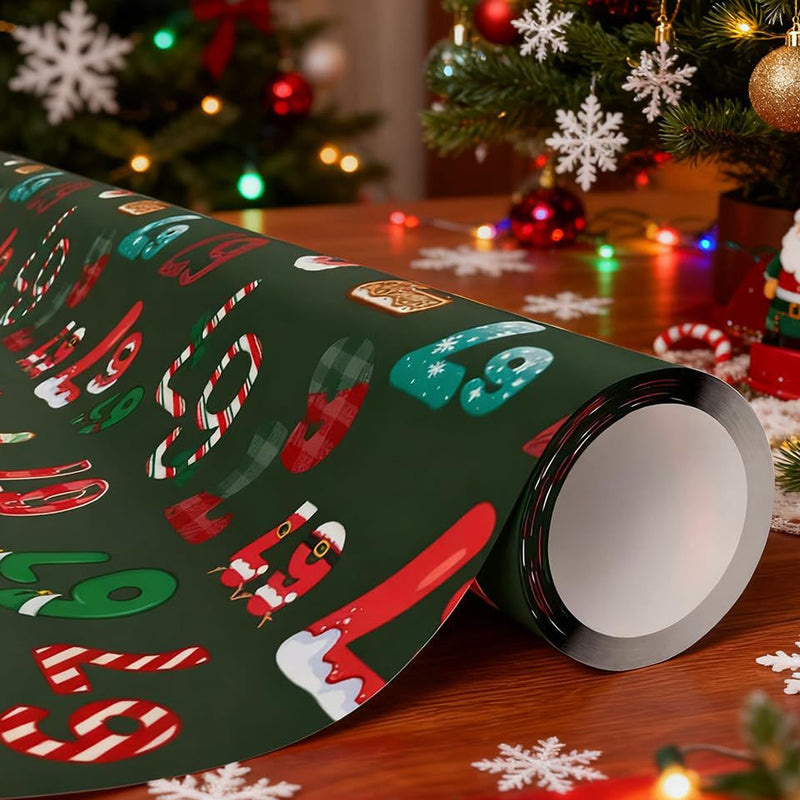 🔥Solange der Vorrat reicht 40 % Rabatt!🎉Witziges Weihnachtsmuster-Geschenkpapier