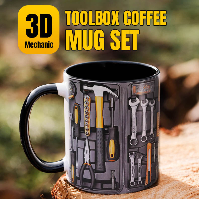 🏆Letzter Tag im Angebot: 50 % Rabatt ✨🔨Lustiger Kaffeebecher – Werkzeugkasten-Set für Mechaniker☕