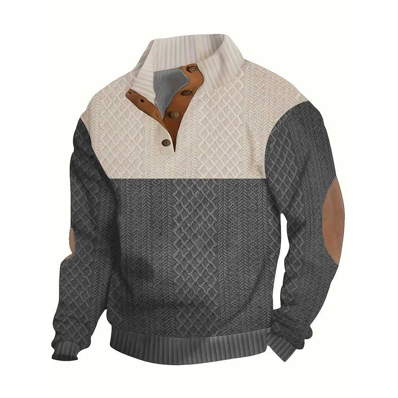 🔥Heiße Sonderangebote – Herren-Pullover mit Farbblock-Kragen und Knöpfen🔥Kaufen Sie 2 und erhalten Sie kostenlosen Versand