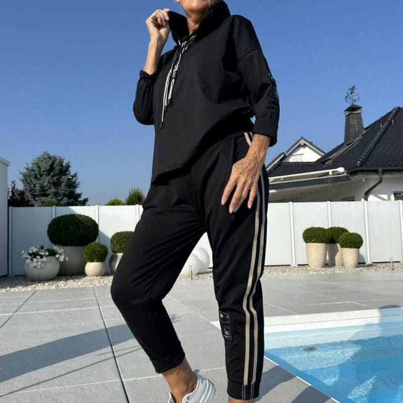 🔥Solange der Vorrat reicht 40 % Rabatt!🎉Kapuzenjacke und Hose mit Kordelzug für Damen im Set