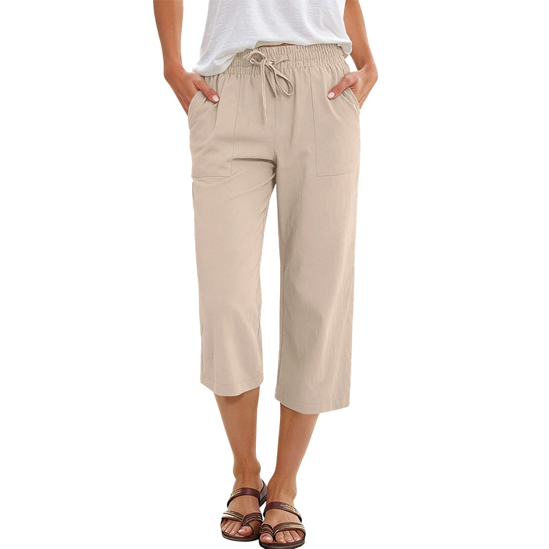 🔥Solange der Vorrat reicht 40 % Rabatt!🎉Baumwoll-Leinen-7/8-Hose für Damen – luftig & vielseitig👖☀️