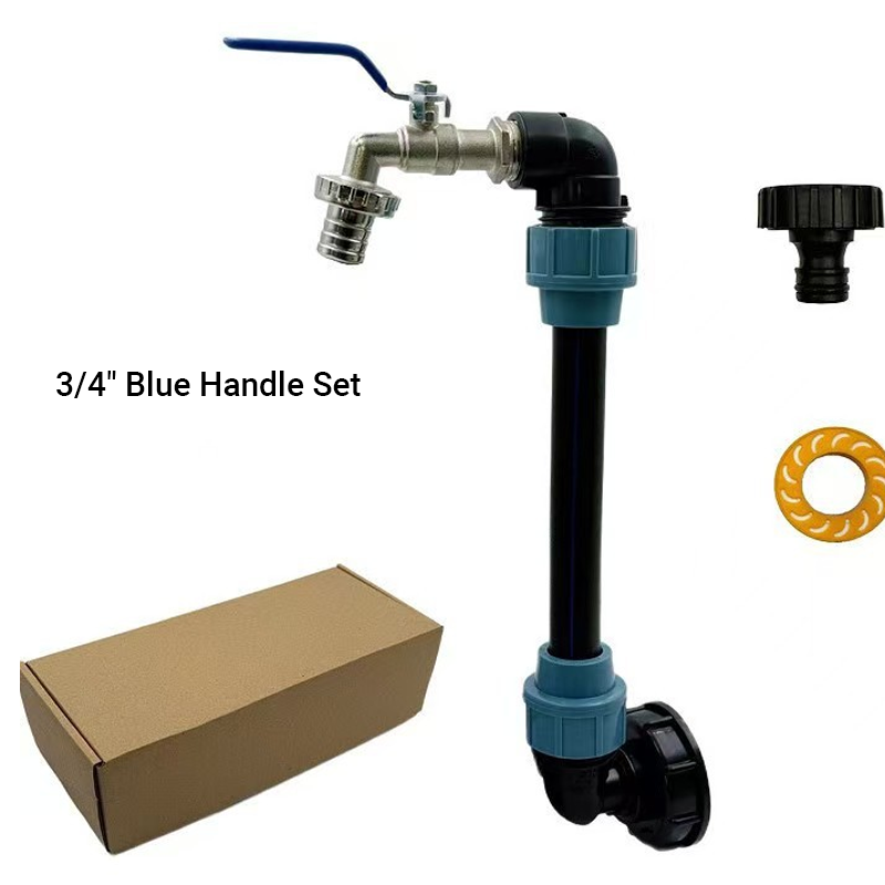Adapter-Set für IBC-Tanks – Erhöhung, Zapfhahn aus Zinklegierung (3/4“), PE-Schlauch & Winkelstücke – ideal für Garten & Haushalt💧🏡