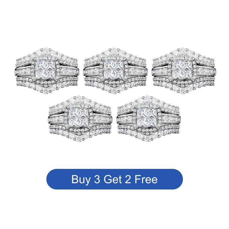 đ 50% RABATT! đ„ Damen Prinzessschliff Zirkonia Ring â PavĂ©-Fassung & mehrlagiges Band â Funkelndes Design, perfekt fĂŒr Verlobung oder besondere AnlĂ€sse â zeitlose Eleganz âš