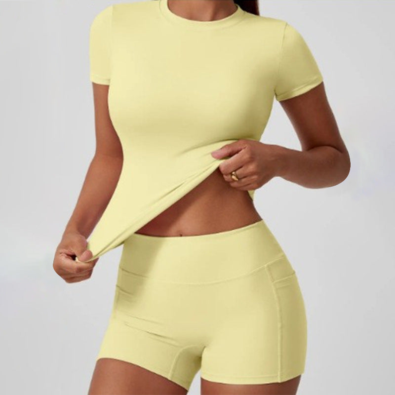 🌸Set aus hochdehnbarem Oberteil und Shorts für Damen🌸Lieferung innerhalb von fünf Werktagen