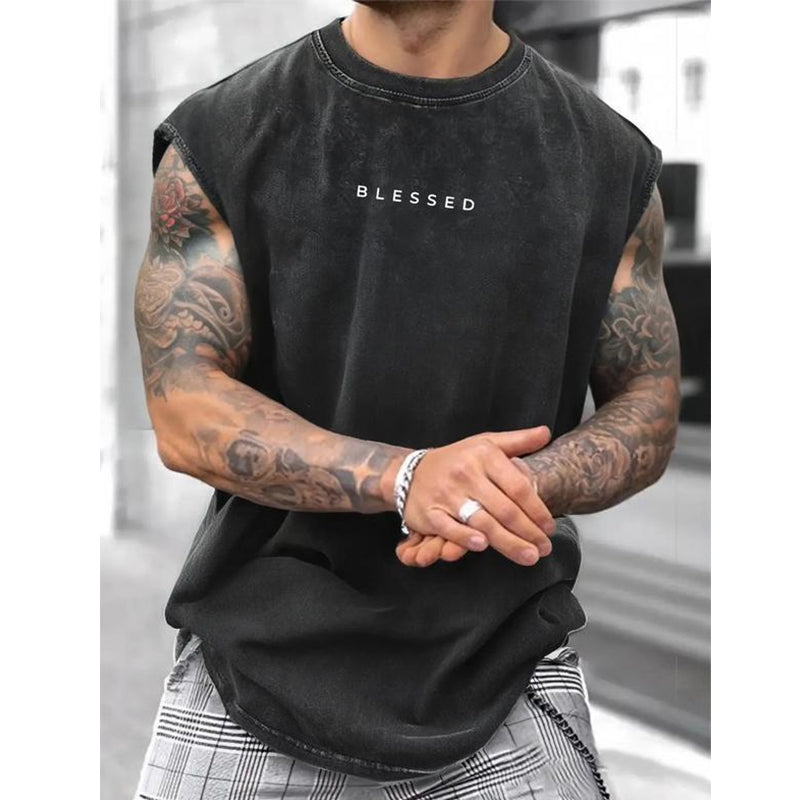 Herren Vintage Tanktop "Acid-Wash" – Luftig, Locker & Maskulin