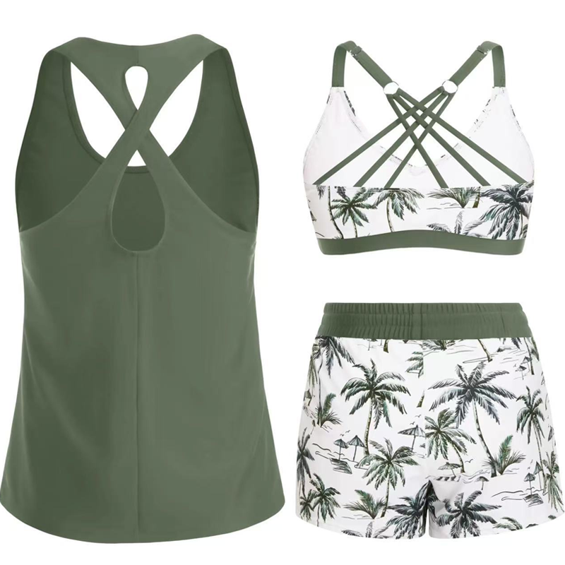 👙🌊3-teiliges Damen-Badeanzug-Set: Tankini mit Shorts🤸