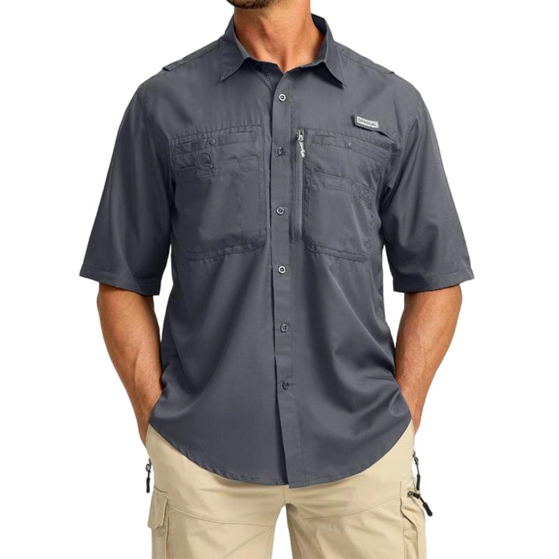 🏔️ 40 % RABATT! 👕 Kurzarm-Wanderhemd für Herren – Hochdichtes Ripstop-Gewebe – Reiß- und knitterfest für Outdoor-Aktivitäten
