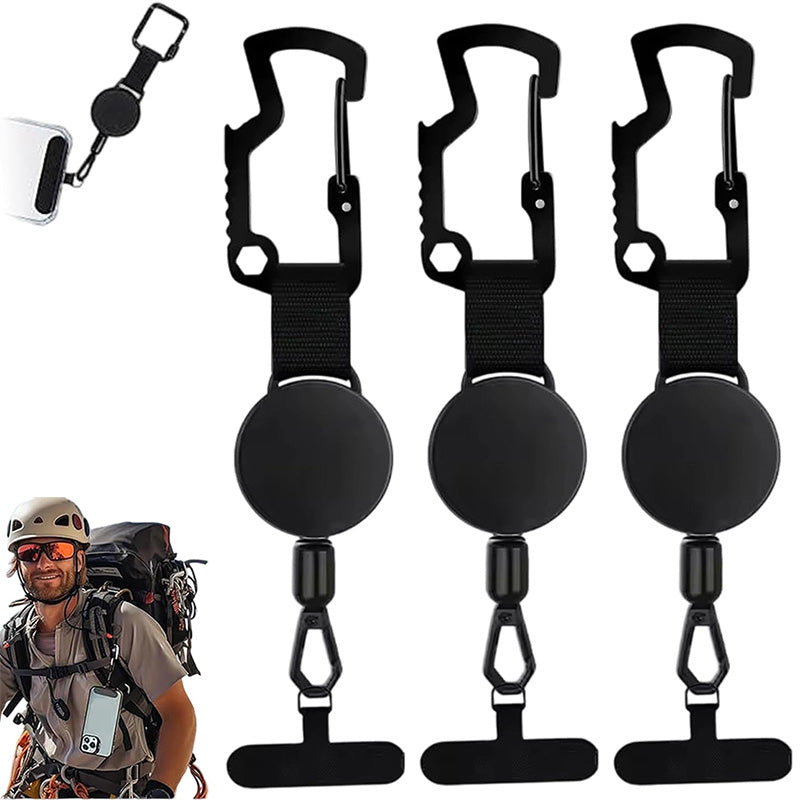Hochleistungs-Schlüsselanhänger mit Aufrollmechanismus und Flaschenöffner