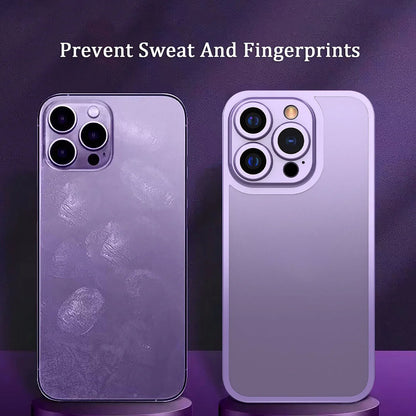 Für iPhone 13/14 Titanlegierung doppelseitige Handyhülle aus Glas