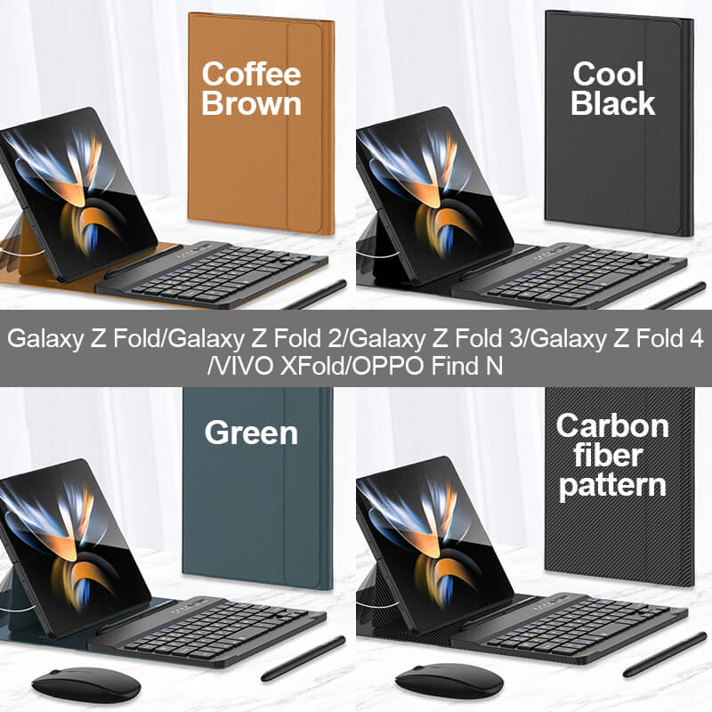 Clavier Bluetooth sans fil avec sac en cuir pour Samsung
