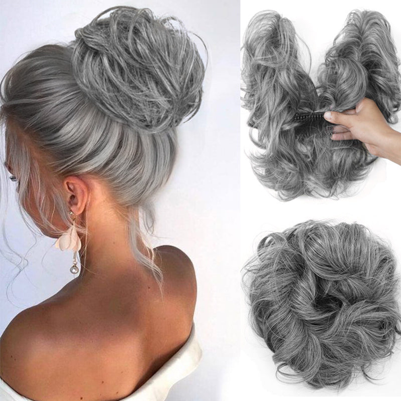Clip de peine lateral desordenado en el accesorio para el cabello del moño