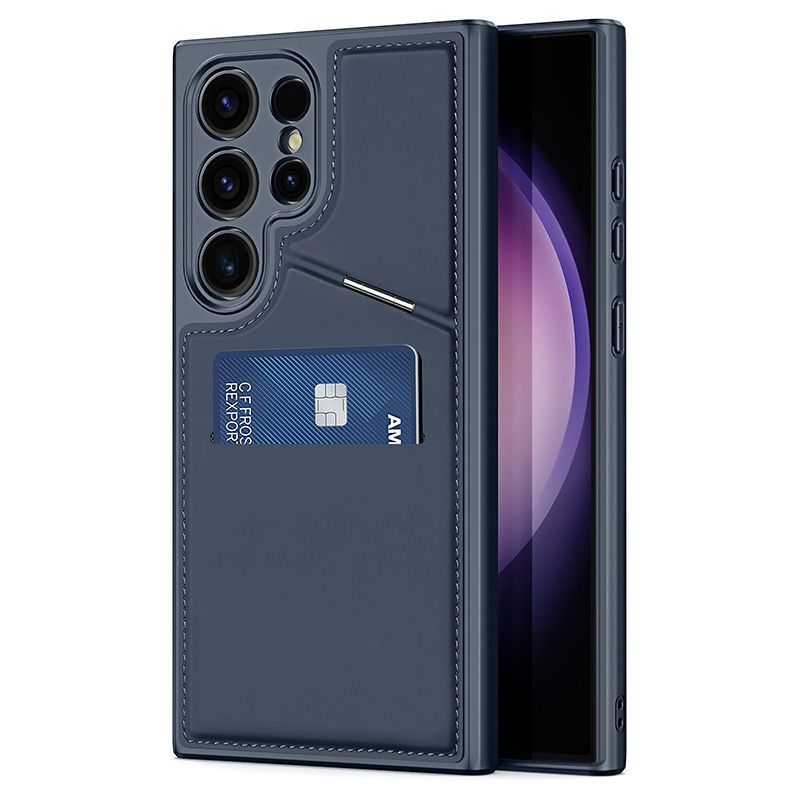 Couverture de téléphone portable RFID magnétique de luxe en cuir avec support de carte et support pour Samsung