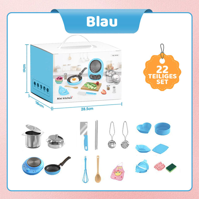 💯Beste gave til barn🎁Minikjøkken-matlagingsleker for barn – sett med 22 deler