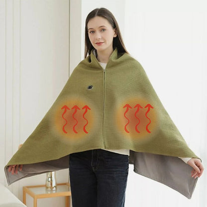 🔥Weihnachtsverkauf – bis zu 50 % Rabatt❄️Tragbarer, weicher, elektrisch beheizbarer Decken-Schal mit Reißverschluss