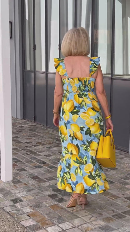 💥Sommersalg - 50 % rabatt🍋Plus size sitronprint tunikakjole