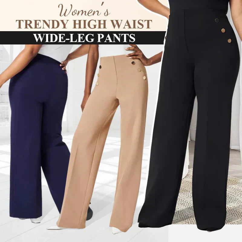 👖In drei Längen erhältlich🔥Hoch elastische Hose mit Knopfverschluss und weitem Bein für eine figurformende Wirkung