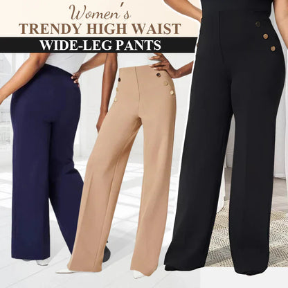 👖In drei Längen erhältlich🔥Hoch elastische Hose mit Knopfverschluss und weitem Bein für eine figurformende Wirkung