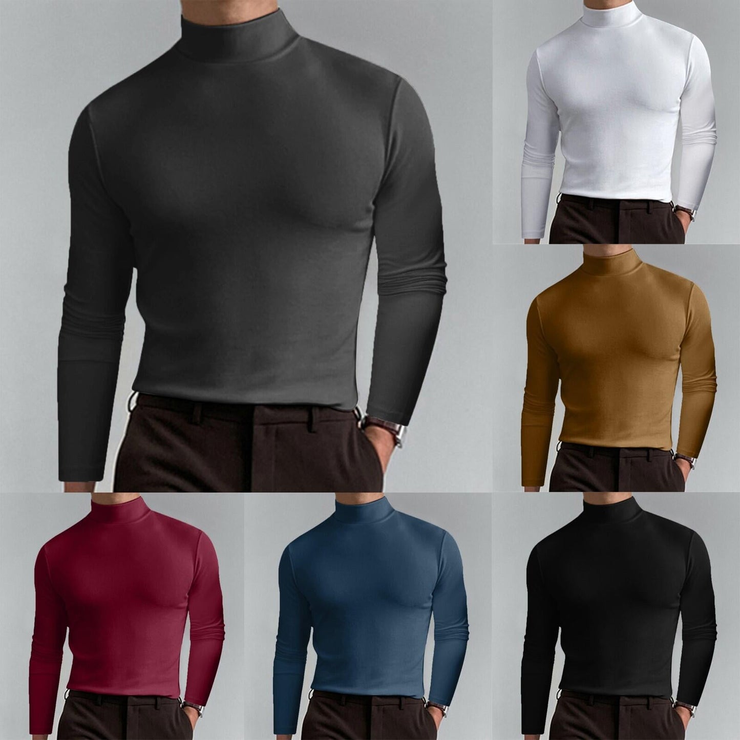 🔥Solange der Vorrat reicht 40 % Rabatt!🎉Slim Fit Langarm-T-Shirt für Herren mit Stehkragen