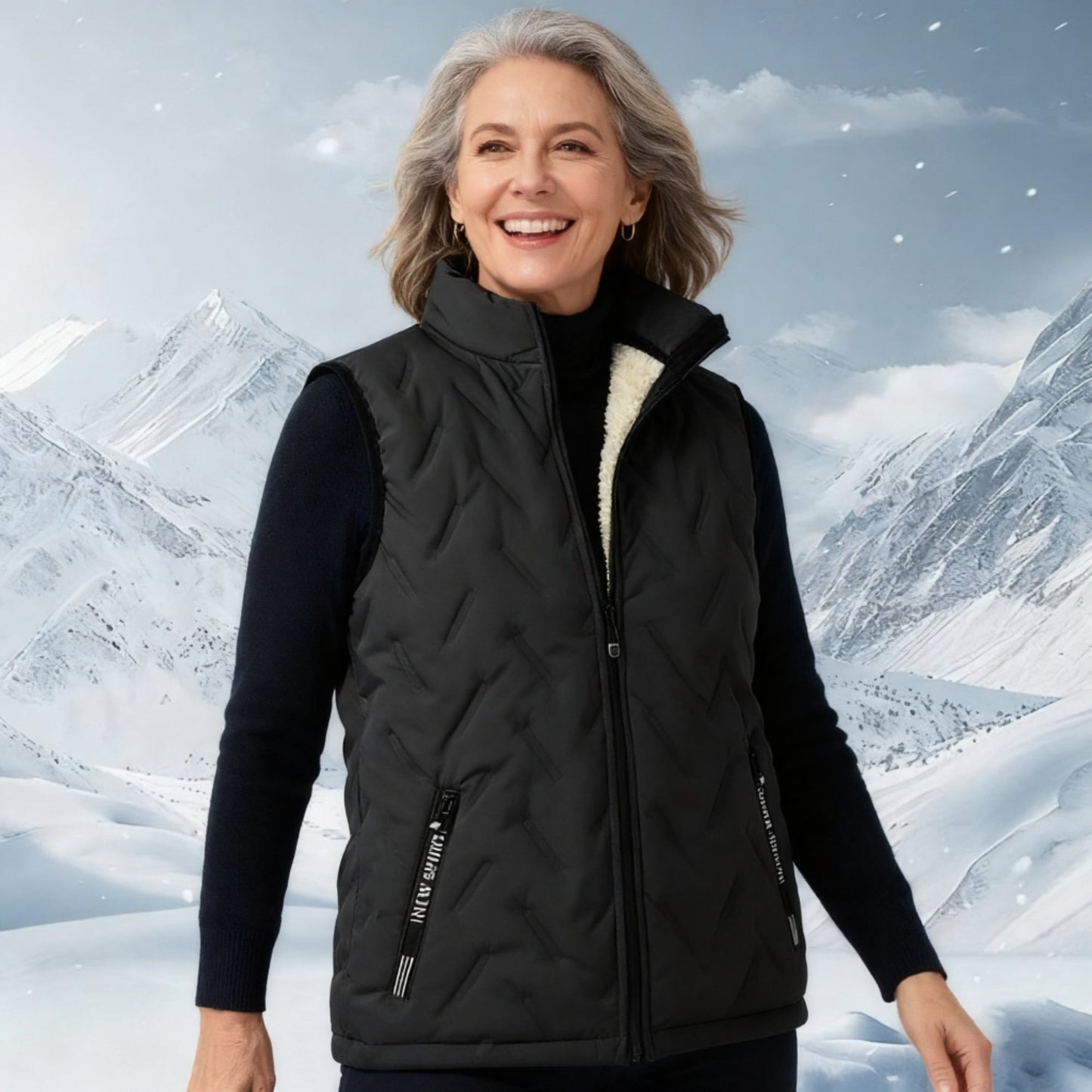 ✨️❄️Warme, lässige, ärmellose Steppweste für den Winter mit Fleecefutter