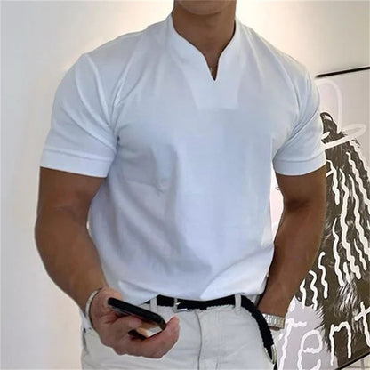👕 JETZT 60 % RABATT! 💎 Herren-Business-T-Shirt mit V-Ausschnitt und kurzen Ärmeln – atmungsaktive Baumwollmischung, klassische Passform und erhältlich bis Größe 5XL ✨
