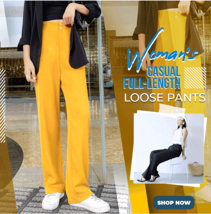 Pantaloni casuali con una gamba larga per le donne