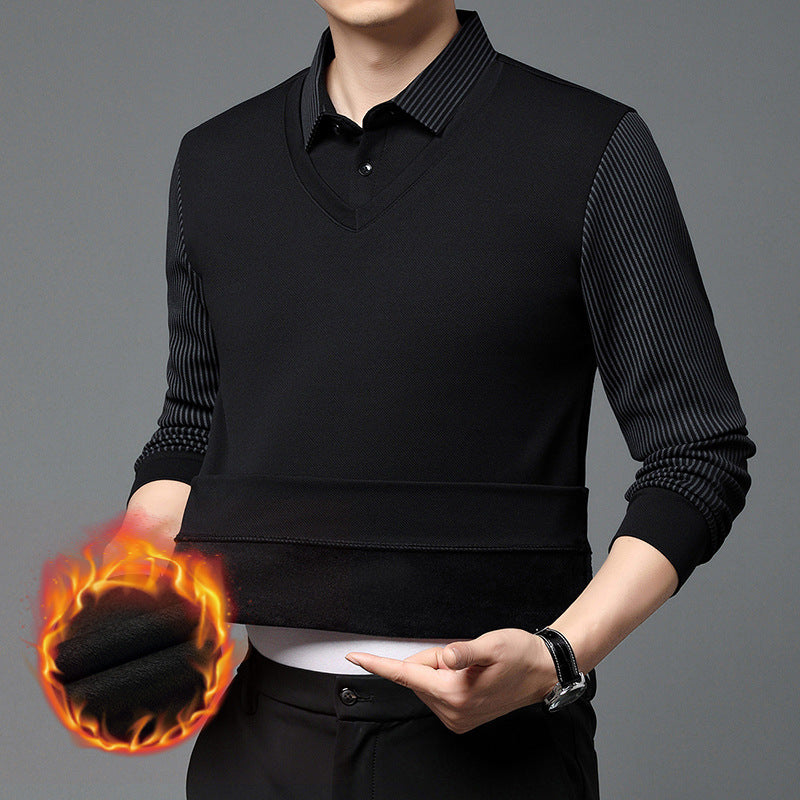👔 50% RABATT! 🔥 Gestreiftes Revers Fake Zweiteiliges Hemd – Innovatives Design, Bügelfrei & Vielseitig Tragbar 🧶