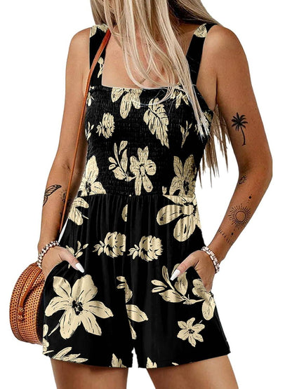 🌞Sommer-Schnäppchen🔥💃Sommer-Overall ärmellos mit Smock-Optik – Bequem & lässig💕