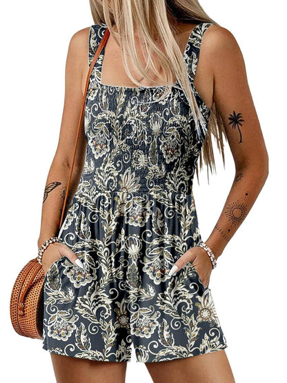 🌞Sommer-Schnäppchen🔥💃Sommer-Overall ärmellos mit Smock-Optik – Bequem & lässig💕
