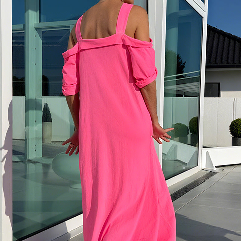 Lässiges Maxikleid mit offenen Schultern für Damen