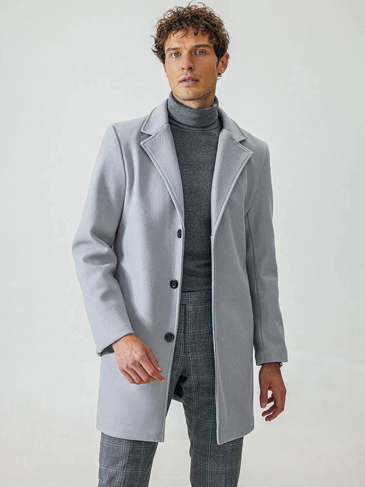 🔥Solange der Vorrat reicht 40 % Rabatt!🎉Herren einreihige einfarbige Jacke mit Schnalle