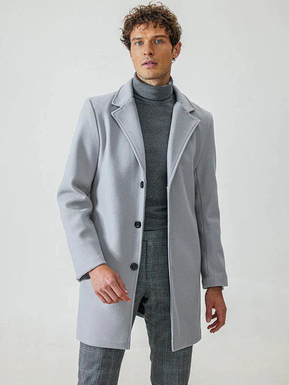 🔥Solange der Vorrat reicht 40 % Rabatt!🎉Herren einreihige einfarbige Jacke mit Schnalle